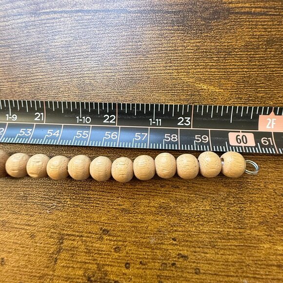 Vintage Boho Wooden Bead Statement Necklace Hand Painted Beads - Picture 8 of 8